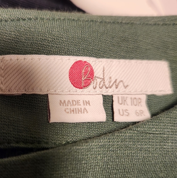 Boden Josephine Ponte Tie-Waist Sheath Dress US 6 Forest Green Knee Length - Picture 7 of 9